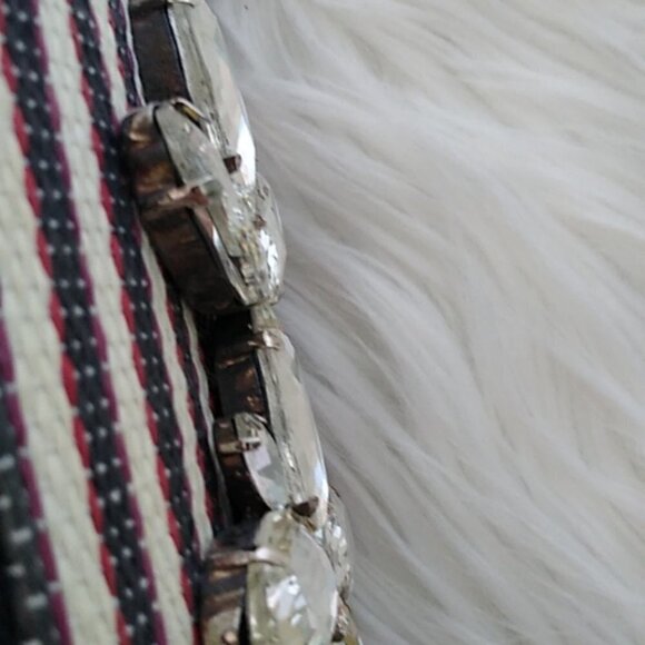 Deux Lux Ravello Crystal Embellished Woven Stripe Zip Around Wallet - Picture 12 of 15